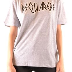 Dsquared2 Damen T-shirt In Grau Aus Baumwollmischung von Dsquared2