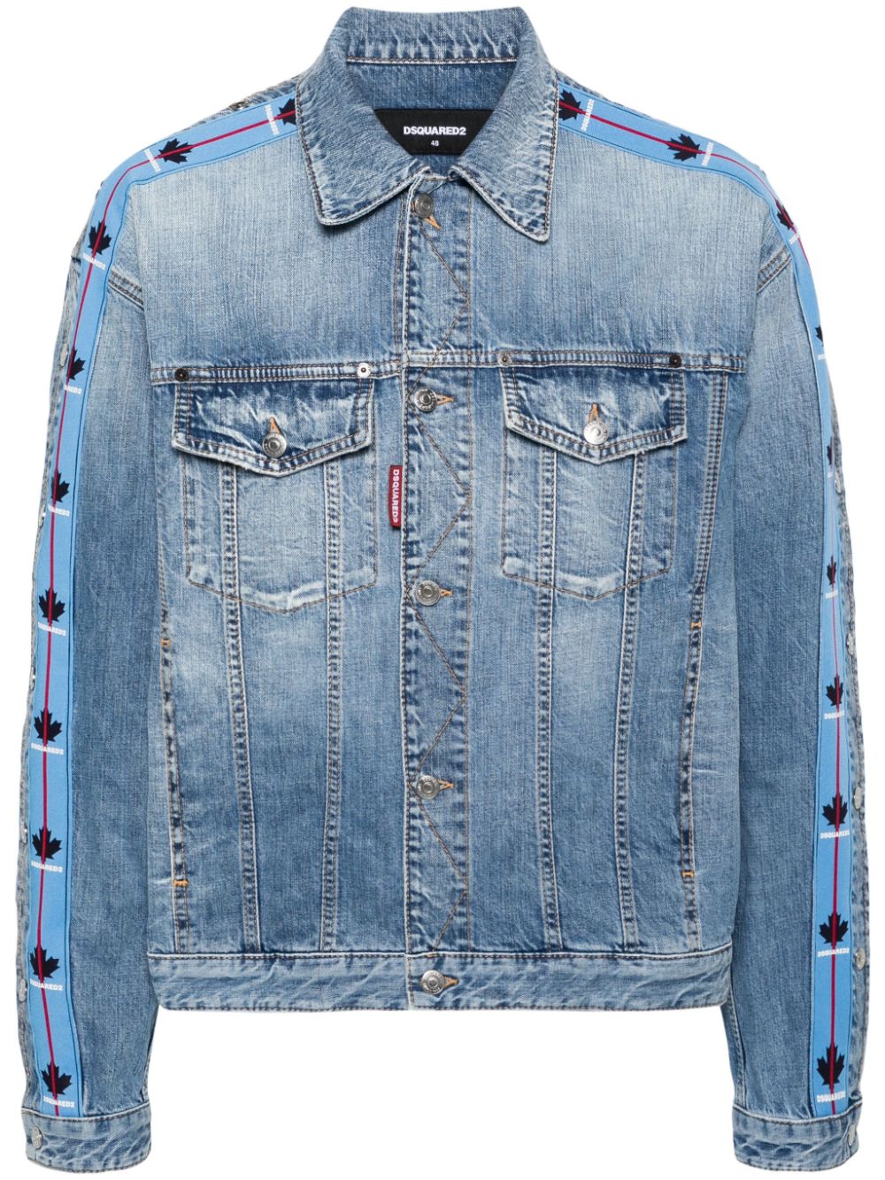 Dsquared2 Dan Jeansjacke mit Logo-Einsätzen - Blau von Dsquared2