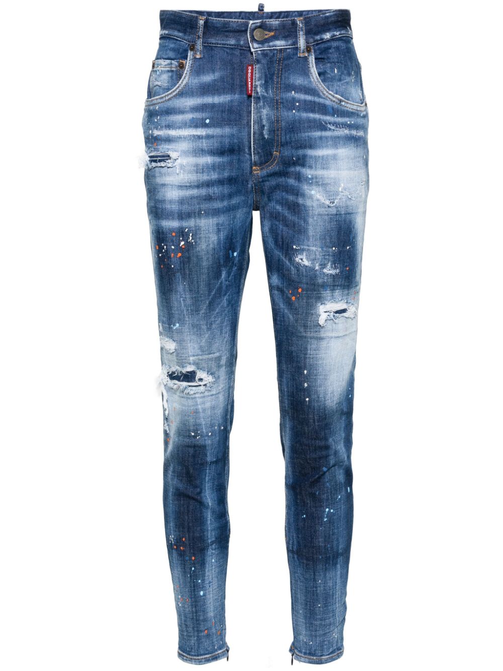 Dsquared2 Distressed-Jeans mit Farbklecksen - Blau von Dsquared2