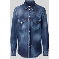 Dsquared2 Freizeithemd mit Druckknopfleiste in Jeansblau, Größe 48 von Dsquared2
