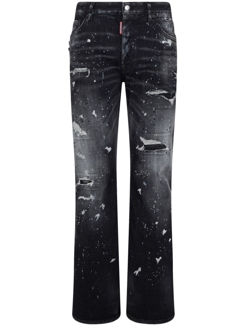 Dsquared2 Gerade Jeans im Distressed-Look - Schwarz von Dsquared2