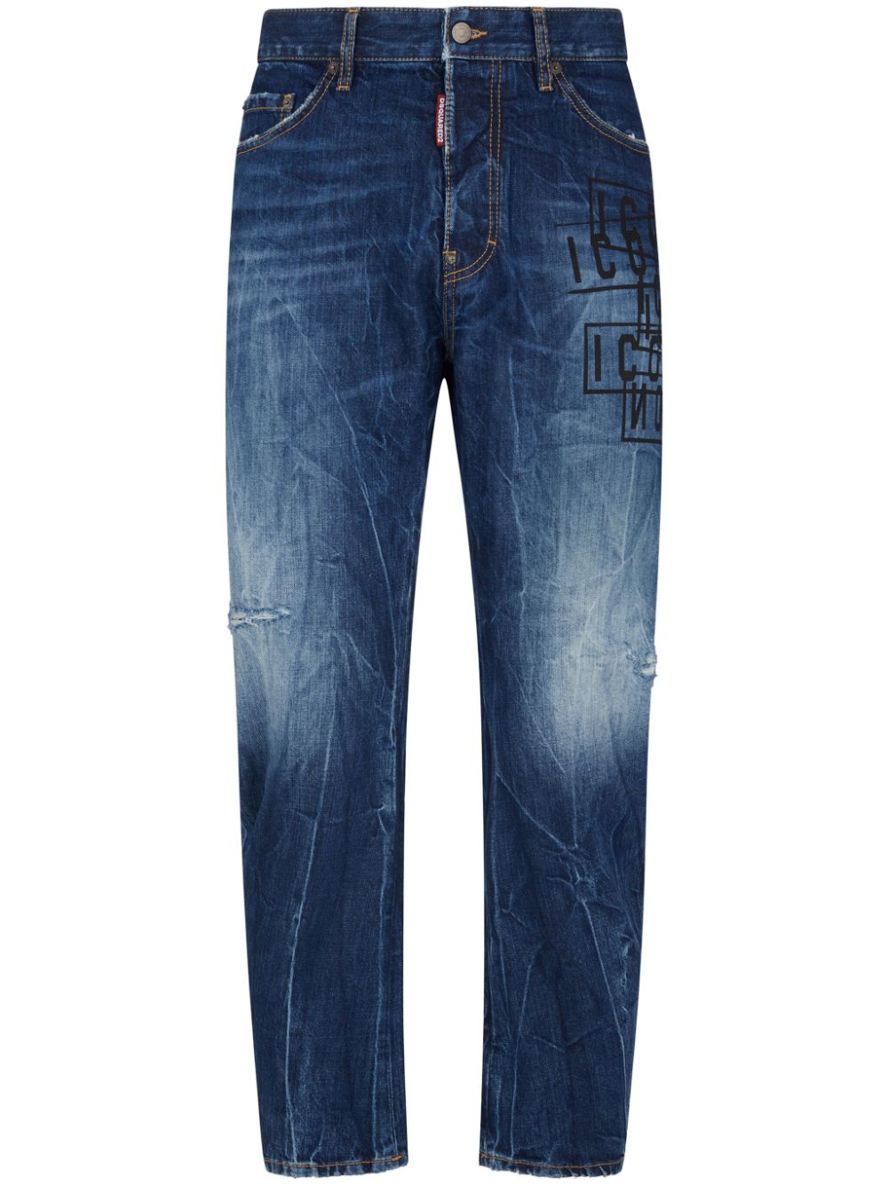 Dsquared2 Gerade Jeans mit "Icon"-Print - Blau von Dsquared2