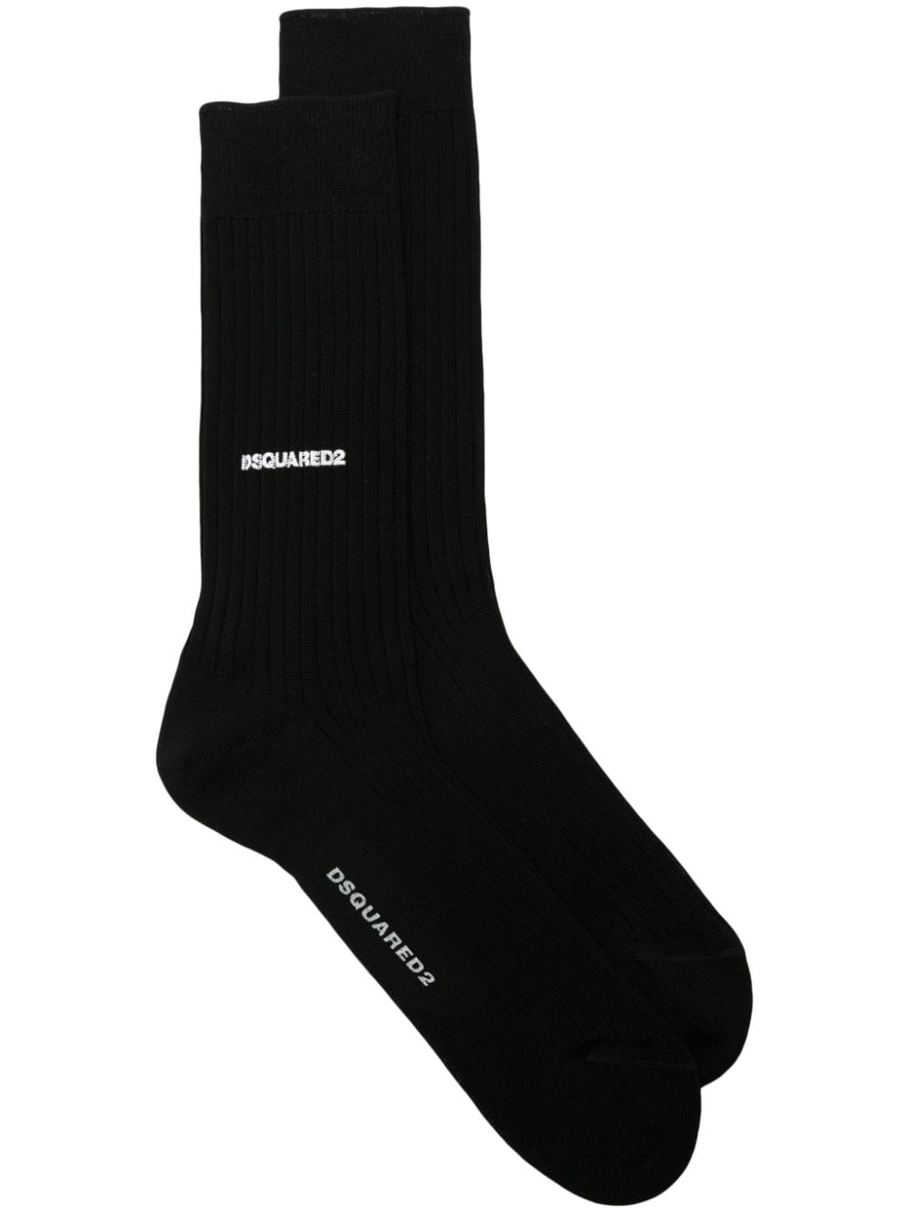 Dsquared2 Gerippte Socken - Schwarz von Dsquared2