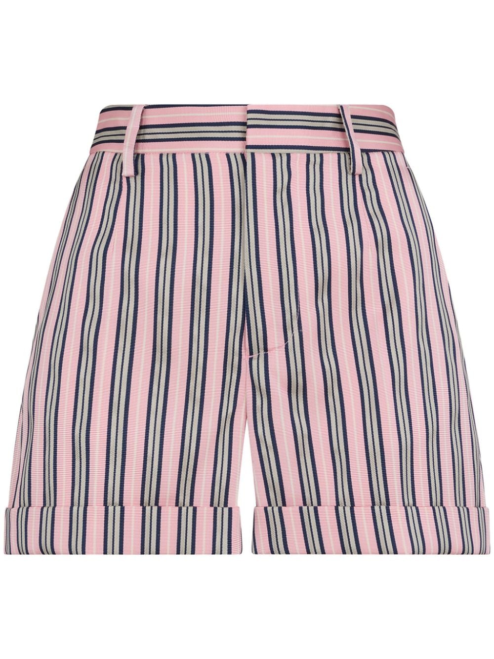 Dsquared2 Gestreifte Badeshorts mit Logo-Patch - Rosa von Dsquared2