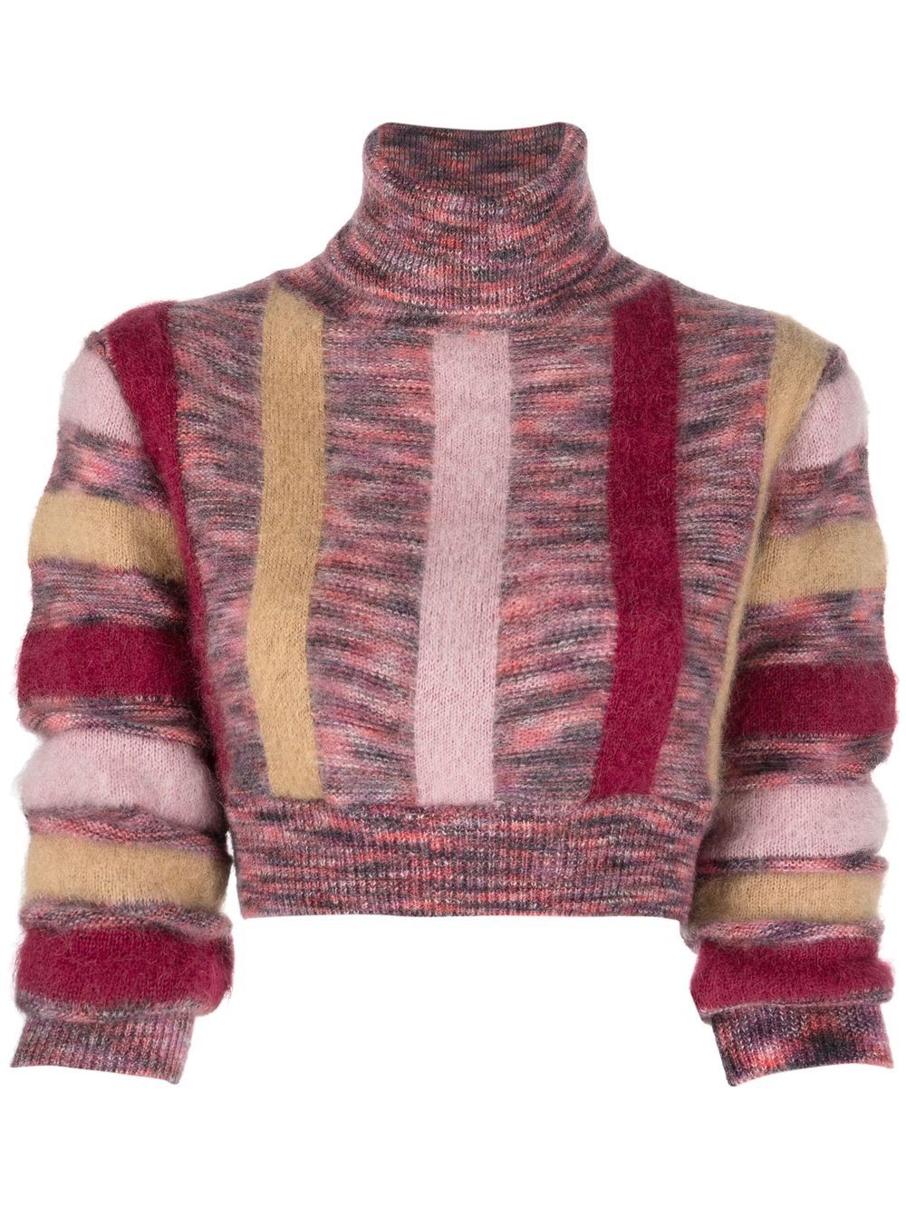 Dsquared2 Gestreifter Cropped-Rollkragenpullover - Rot von Dsquared2