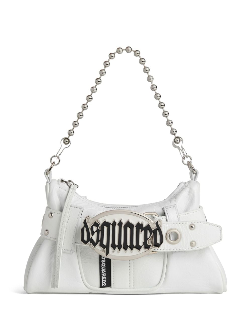 Dsquared2 Gothic Schultertasche mit Logo-Schild - Weiß von Dsquared2