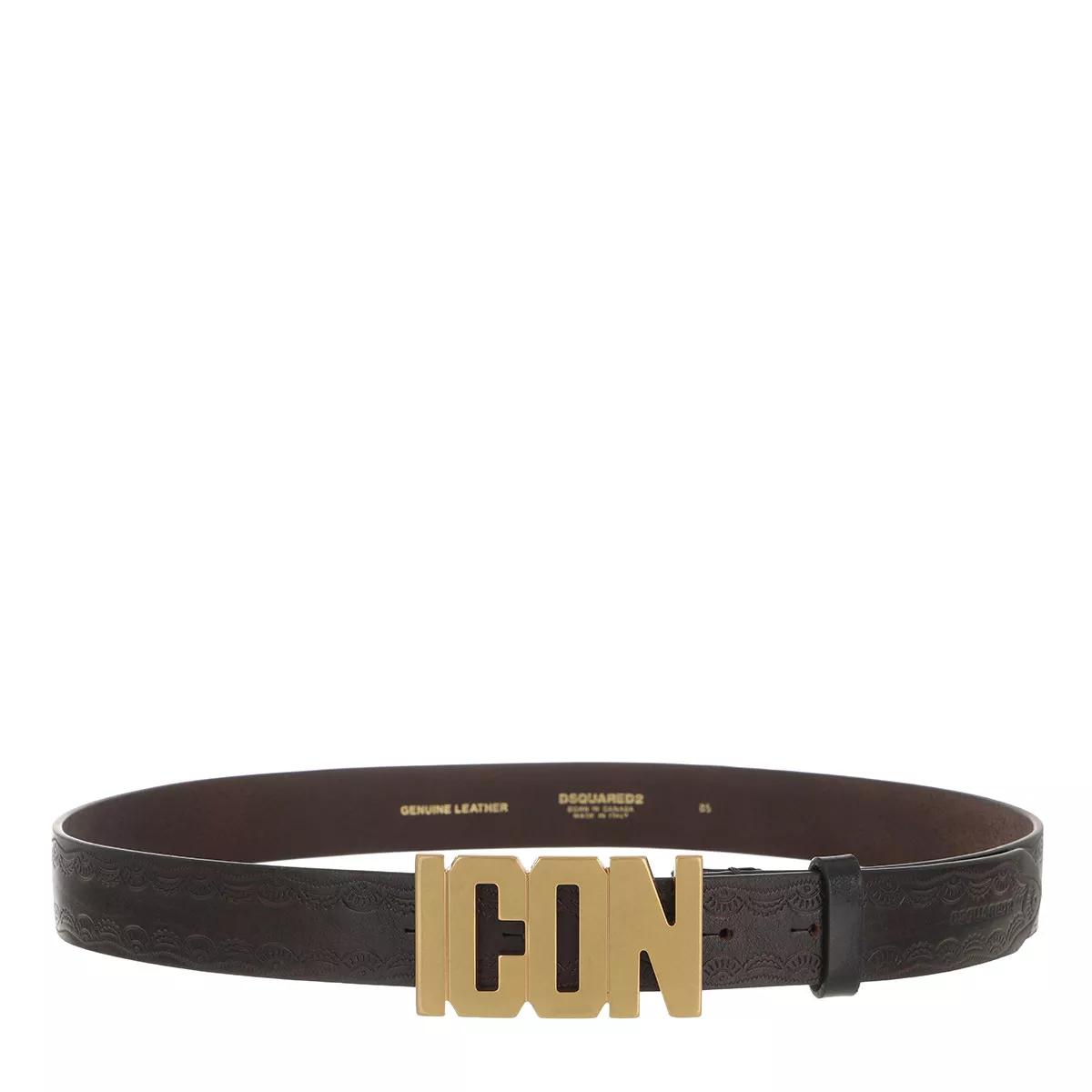 Dsquared2 Gürtel - Be ICON Belt Border Pattern - Gr. 80 - in Braun - für Damen von Dsquared2