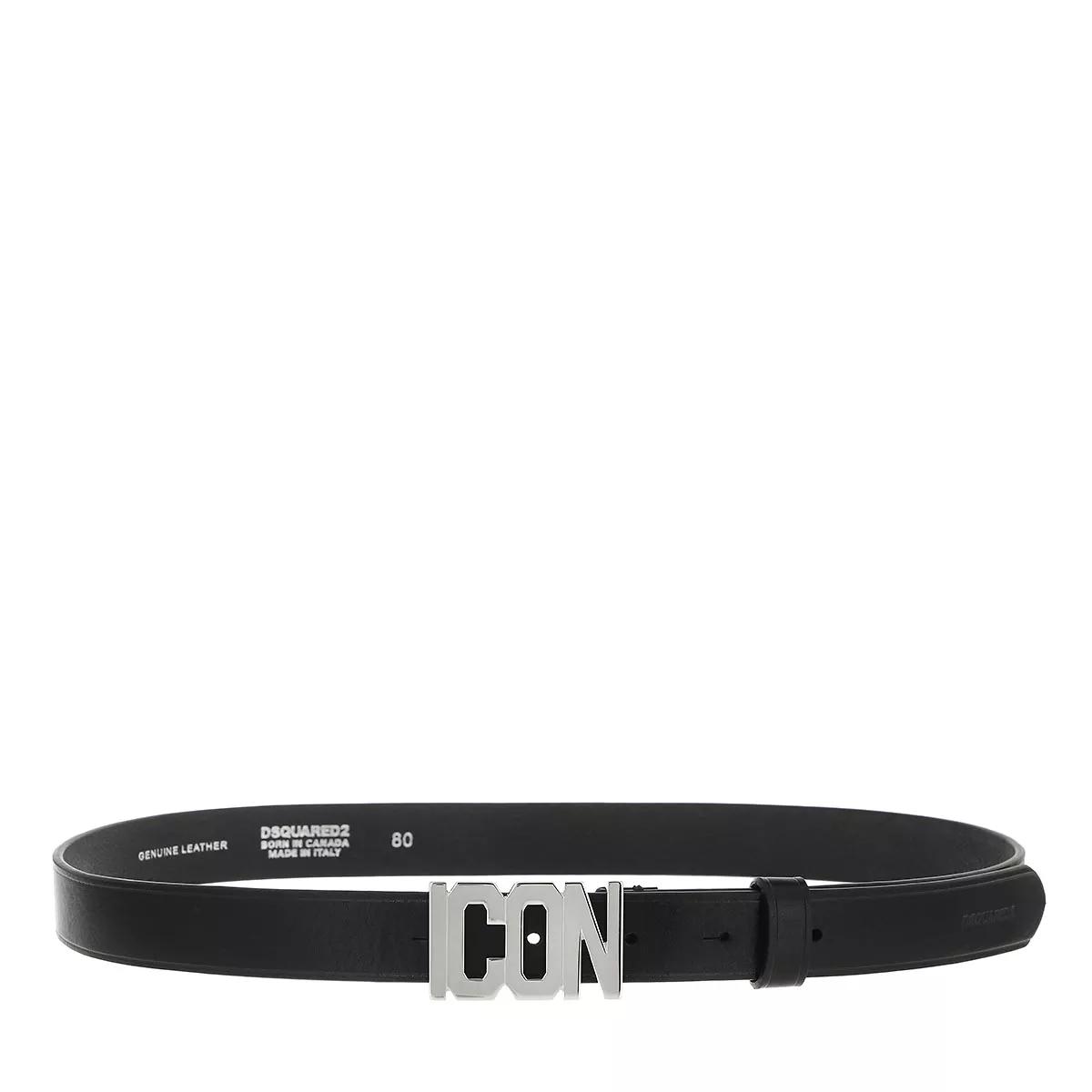 Dsquared2 Gürtel - Icon Buckle Belt Leather - Gr. 85 - in Schwarz - für Damen von Dsquared2