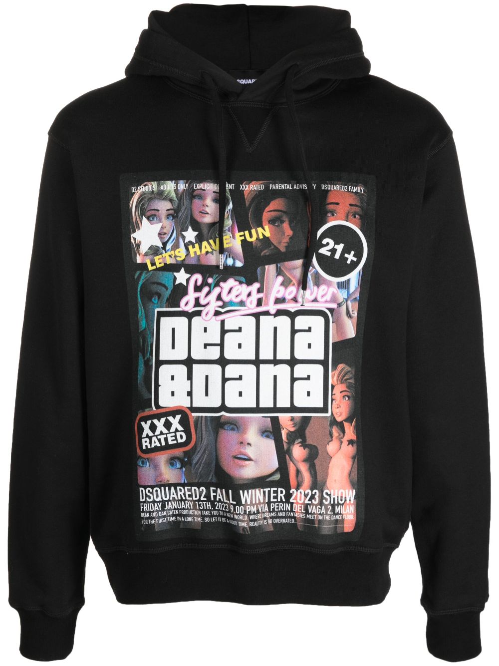 Dsquared2 Hoodie mit grafischem Print - Schwarz von Dsquared2