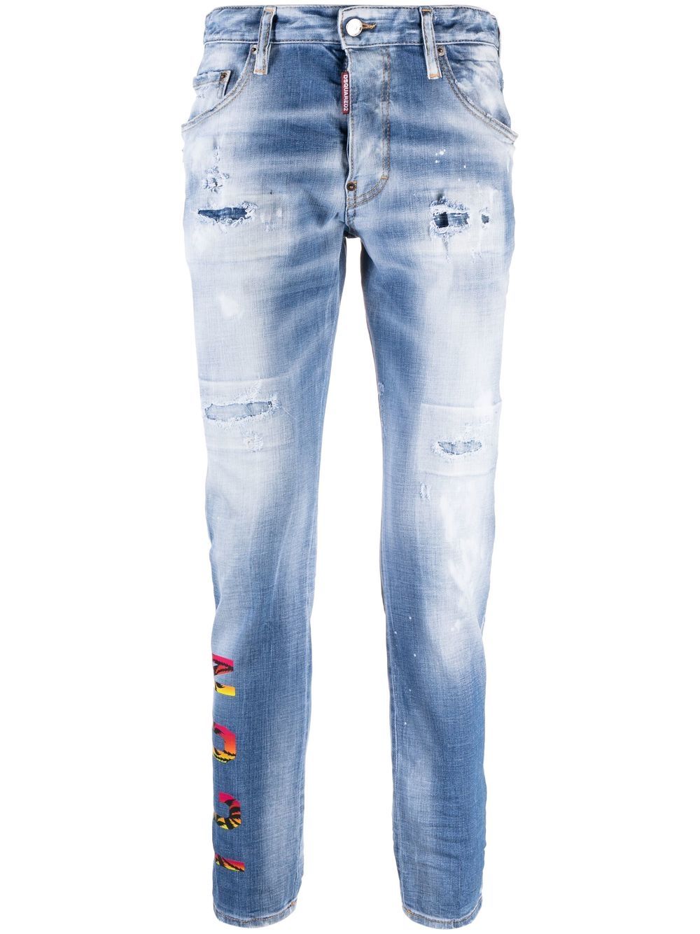 Dsquared2 Slim-Fit-Jeans mit "Icon"-Print - Blau von Dsquared2