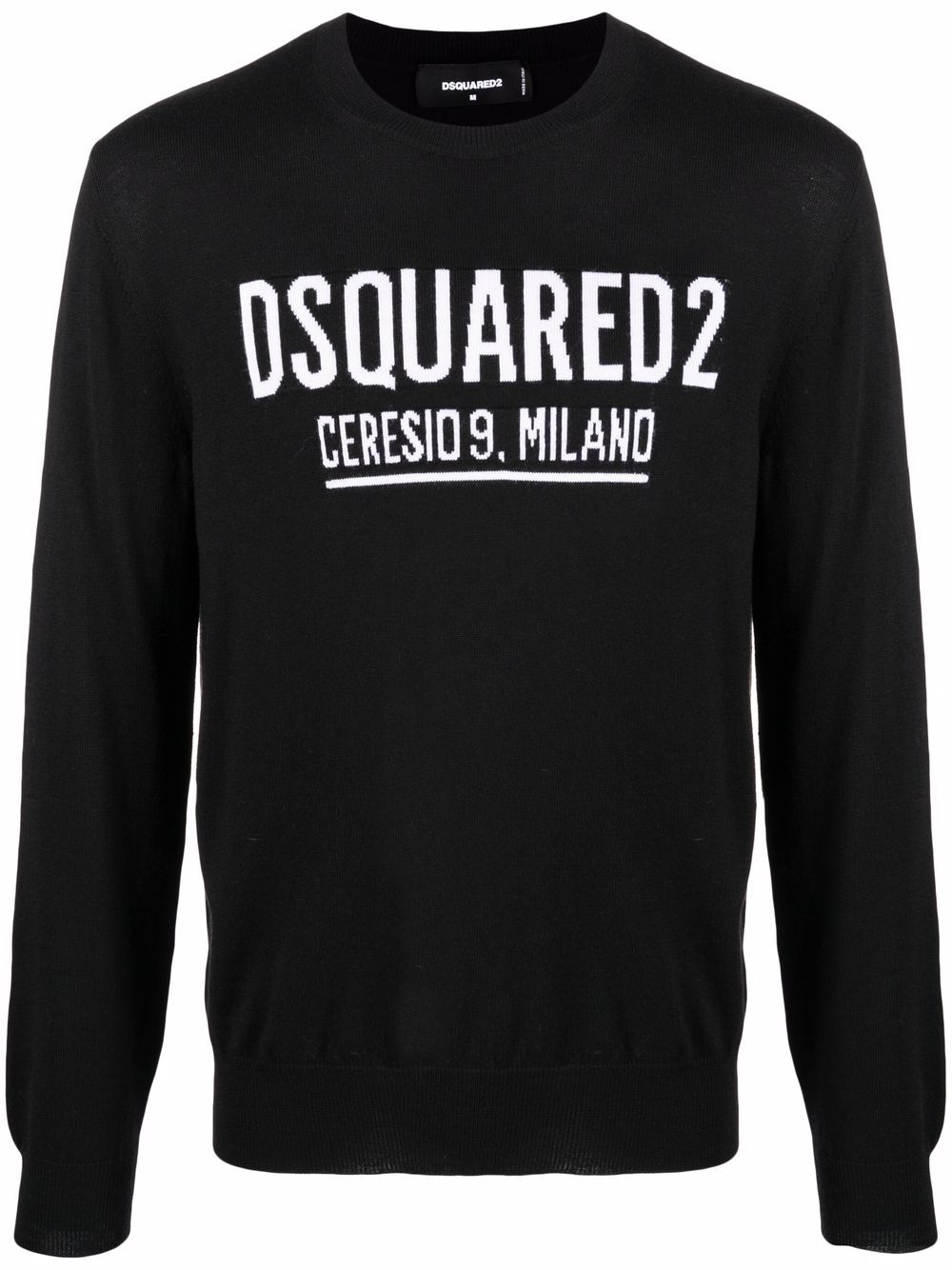 Dsquared2 Intarsien-Pullover mit Logo - Schwarz von Dsquared2