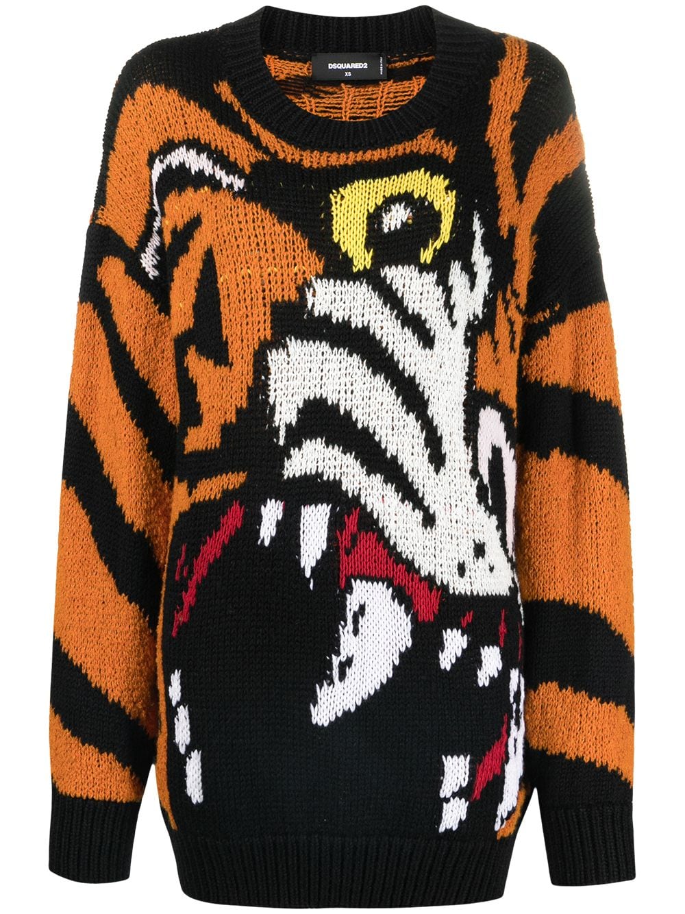 Dsquared2 Intarsien-Pullover mit Tigermuster - Orange von Dsquared2
