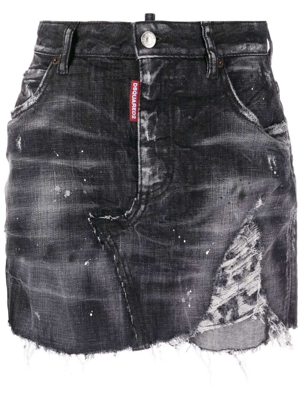 Dsquared2 Jeans-Minirock im Distressed-Look - Schwarz von Dsquared2