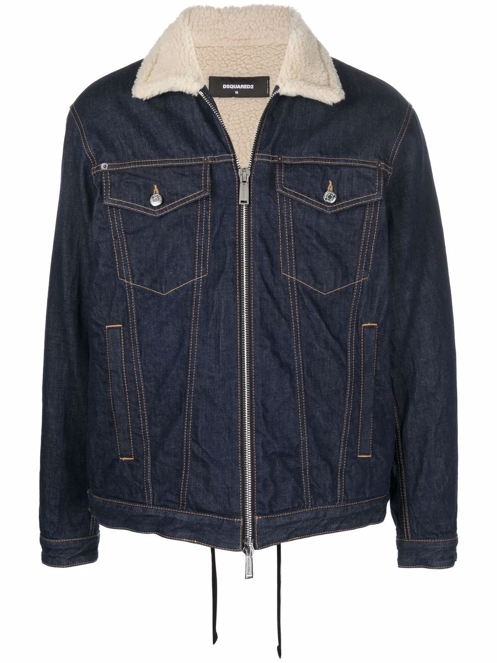 Dsquared2 Jeansjacke mit Faux-Shearling-Futter - Blau von Dsquared2