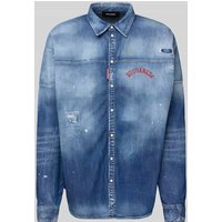 Dsquared2 Jeansjacke mit Kentkragen in Jeansblau, Größe 52 Dsquared2 Jeansjacke mit Kentkragen in Jeansblau, Größe 52 von Dsquared2
