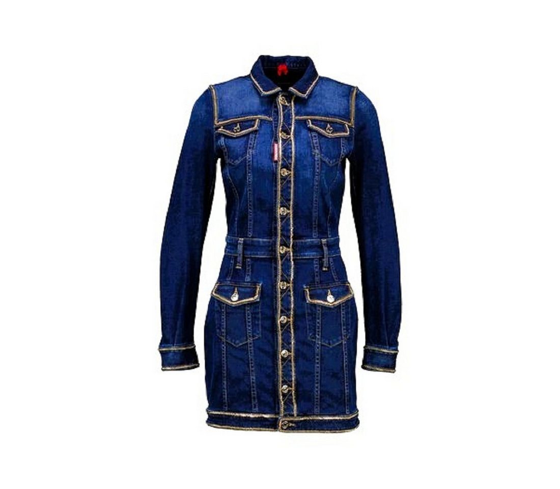 Dsquared2 Jeanskleid Dsquared2 Damen Kleid, DSQUARED2 Damen Jeanskleid, Langarmige Denim in unifarbe, Gold Deko von Dsquared2