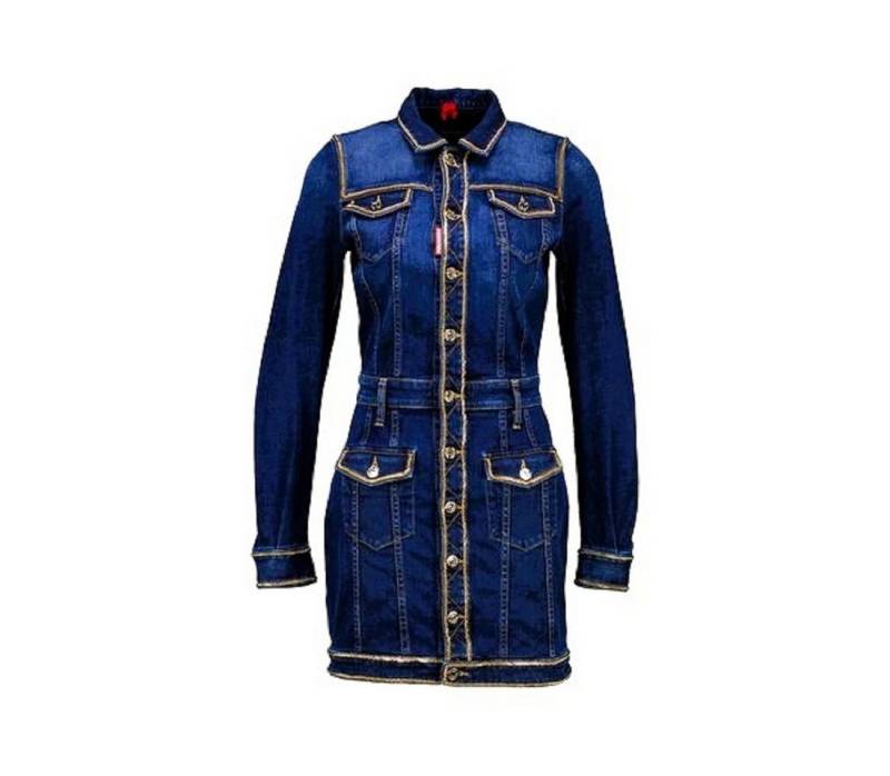 Dsquared2 Jeanskleid Dsquared2 Damen Kleid, DSQUARED2 Damen Jeanskleid, Langarmige Denim in unifarbe, Gold Deko von Dsquared2