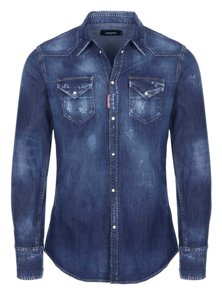 Dsquared2 Langarmhemd Dsquared2 Hemd Classic Western shirt navy von Dsquared2