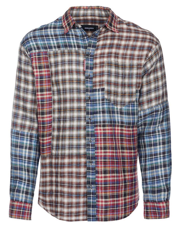 Dsquared2 Langarmhemd Dsquared2 Hemd Mix Check Drop mehrfarbig von Dsquared2
