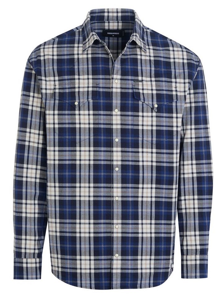 Dsquared2 Langarmhemd Dsquared2 Hemd Check Drop blau von Dsquared2