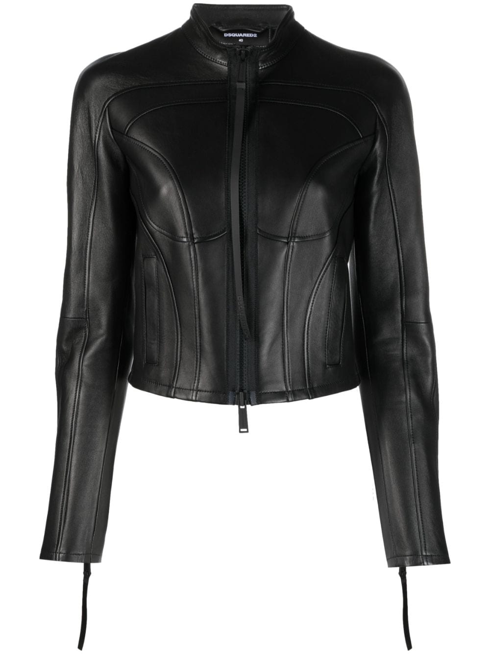 Dsquared2 Lederjacke mit Einsätzen - Schwarz von Dsquared2