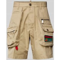 Dsquared2 Loose Fit Cargoshorts mit Label-Patch in Beige, Größe 48 von Dsquared2