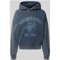 Dsquared2 Oversized Hoodie mit Label-Print in Bleu, Größe XXL von Dsquared2