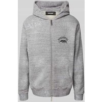 Dsquared2 Oversized Sweatjacke aus Baumwolle in Dunkelgrau Melange, Größe XXL von Dsquared2