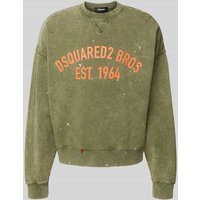Dsquared2 Oversized Sweatshirt mit Label-Print in Oliv, Größe XXL von Dsquared2