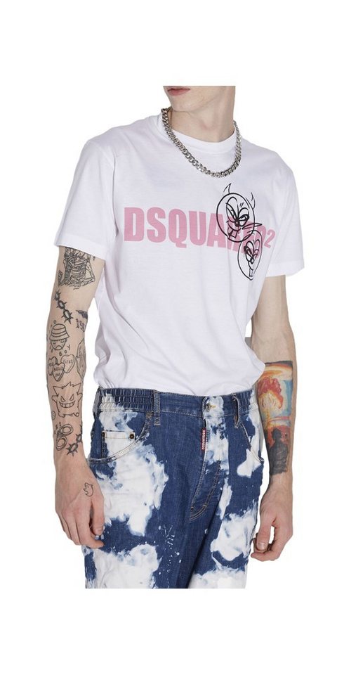 Dsquared2 Print-Shirt DOODLE LOGO FACE T-SHIRT WHITE von Dsquared2
