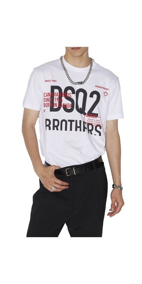 Dsquared2 Print-Shirt Dsquared2 DSQ2 Bro Cool T-Shirt Weiß Herren XXL von Dsquared2