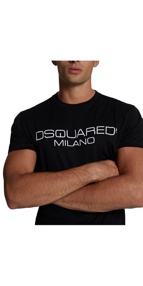 Dsquared2 Print-Shirt Dsquared2 Milano Logo T-Shirt Schwarz Herren M von Dsquared2