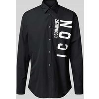 Dsquared2 Regular Fit Freizeithemd mit Label-Print in Black, Größe 48 von Dsquared2