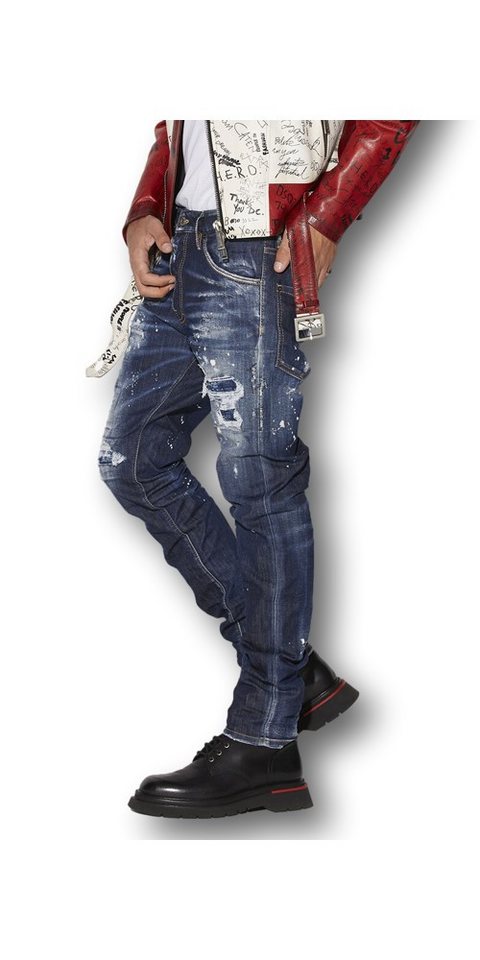 Dsquared2 Regular-fit-Jeans Dsquared2 Dark Ripped Bleach Jeans 54/XXL (38/34) von Dsquared2