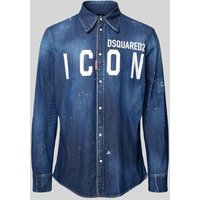 Dsquared2 Relaxed Fit Jeanshemd mit Knopfleiste in Dunkelblau, Größe 48 von Dsquared2