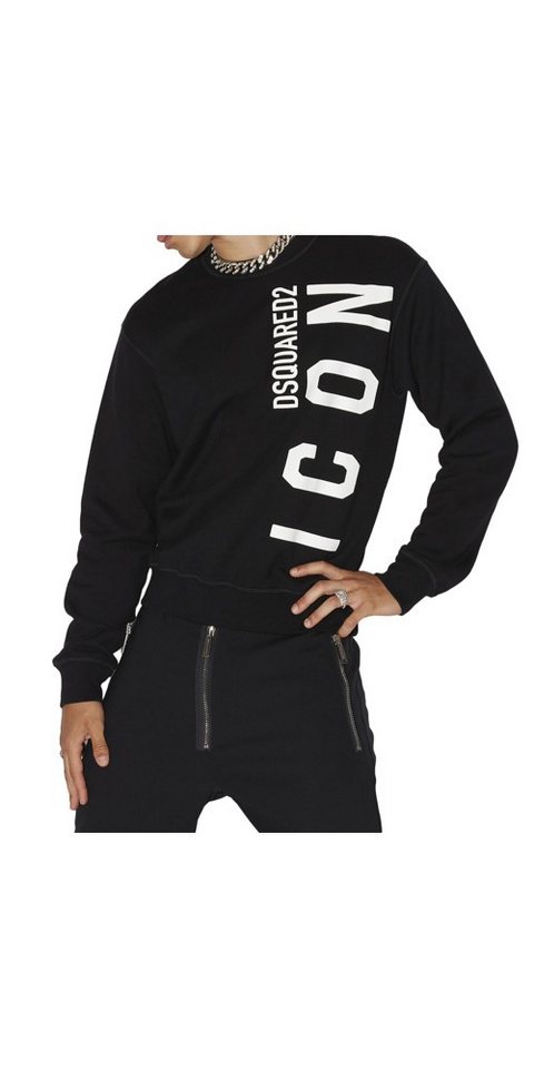 Dsquared2 Rundhalspullover Dsquared2 Be Icon Sweatshirt Schwarz Herren von Dsquared2