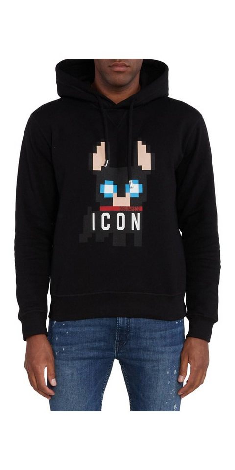 Dsquared2 Rundhalspullover Dsquared2 Ciro’s Pixelated Charm Icon Hoodie Schwarz Herren von Dsquared2