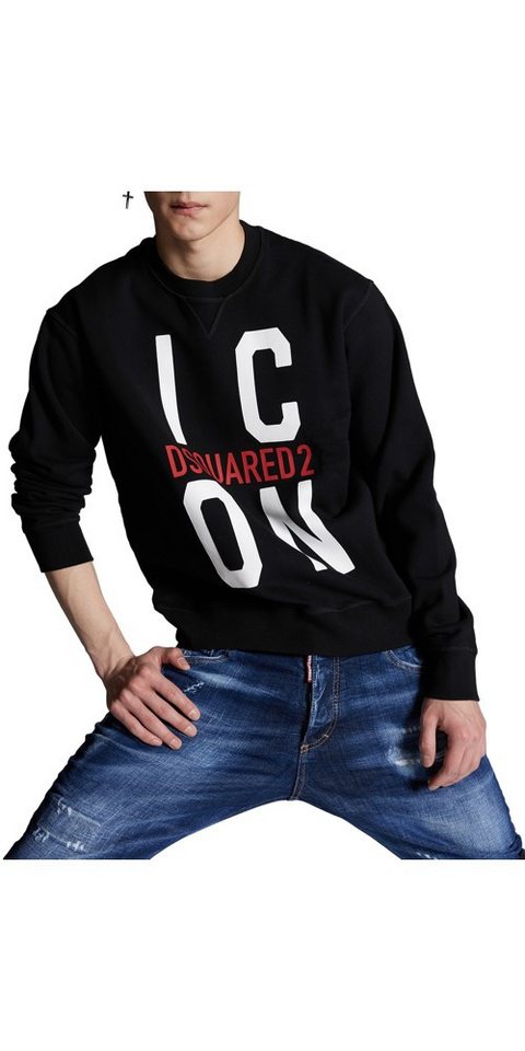 Dsquared2 Rundhalspullover Dsquared2 ICON Sweatshirt Schwarz Herren von Dsquared2