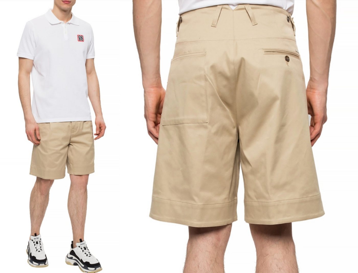 Dsquared2 Shorts DSQUARED2 LOOSE SAFARI BERMUDA SHORTS CARGO CHINO GABARDINE KURZE HOSE von Dsquared2