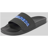 Dsquared2 Slides mit Label-Applikation in Black, Größe 43 von Dsquared2