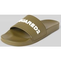 Dsquared2 Slides mit Label-Applikation in Oliv, Größe 43 von Dsquared2