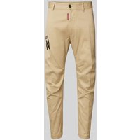 Dsquared2 Stoffhose mit Label-Print in Beige, Größe 50 von Dsquared2