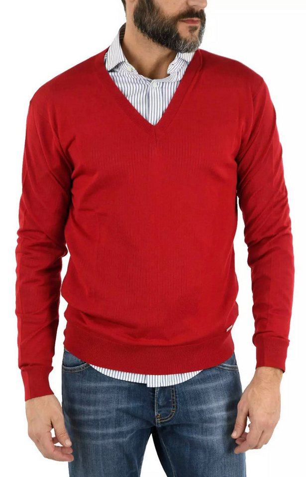 Dsquared2 Strickpullover V-Ausschnitt Pullover Sweater Pulli Lange Ärmel und gerippte Bündche von Dsquared2