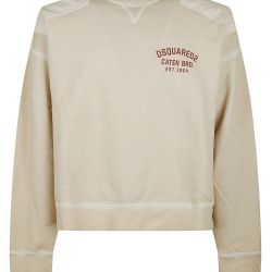 Dsquared2 Sweatshirt Aus Baumwolle In Nude & Neutral von Dsquared2