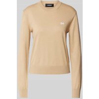 Dsquared2 Sweatshirt mit Label-Stitching in Sand, Größe M von Dsquared2