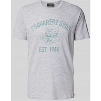 Dsquared2 T-Shirt mit Label-Print in Hellgrau Melange, Größe XXL von Dsquared2