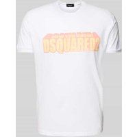 Dsquared2 T-Shirt mit Label-Print in Weiss, Größe XXL von Dsquared2