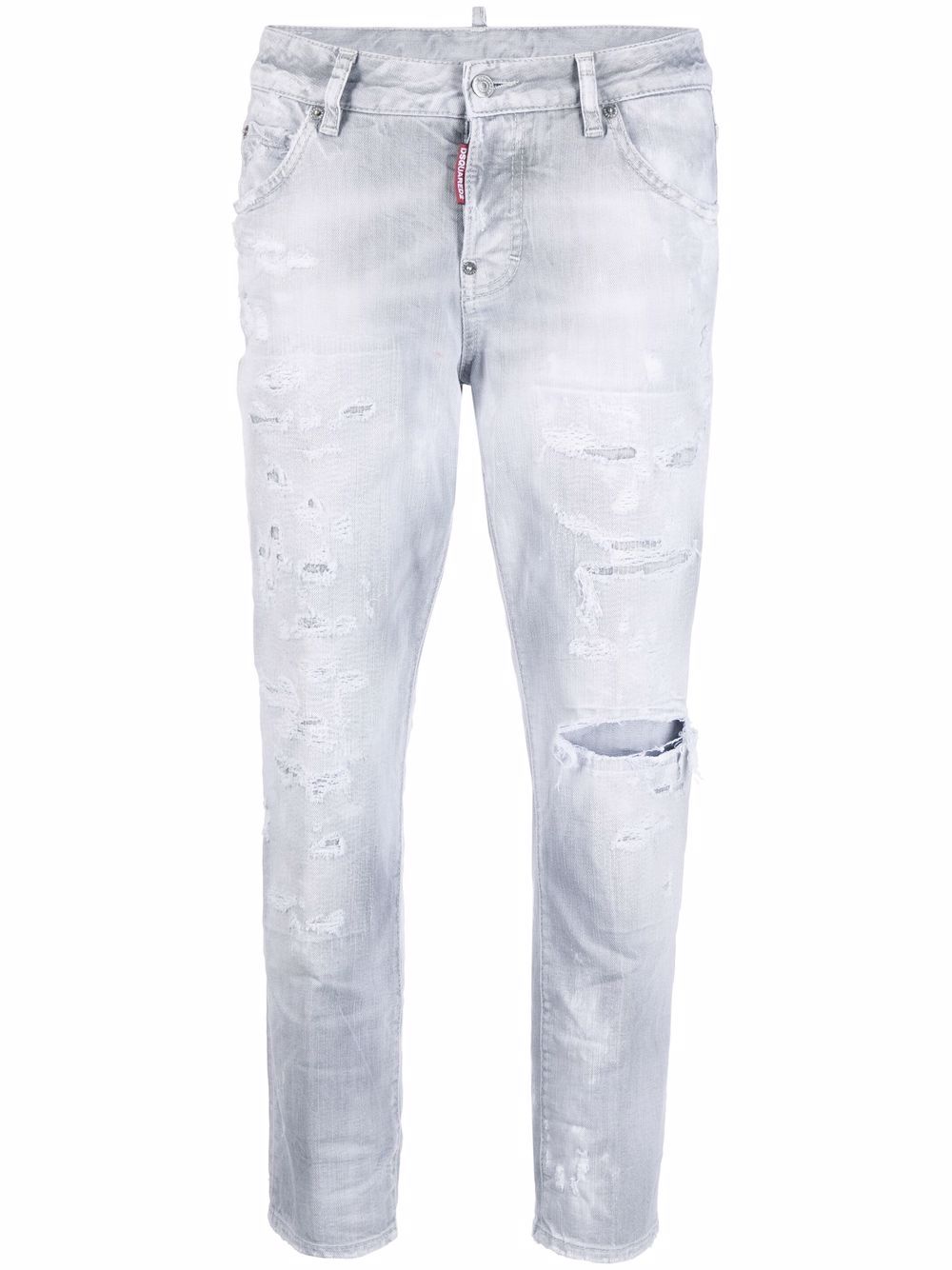 Dsquared2 Taillenhohe Cropped-Jeans - Grau von Dsquared2
