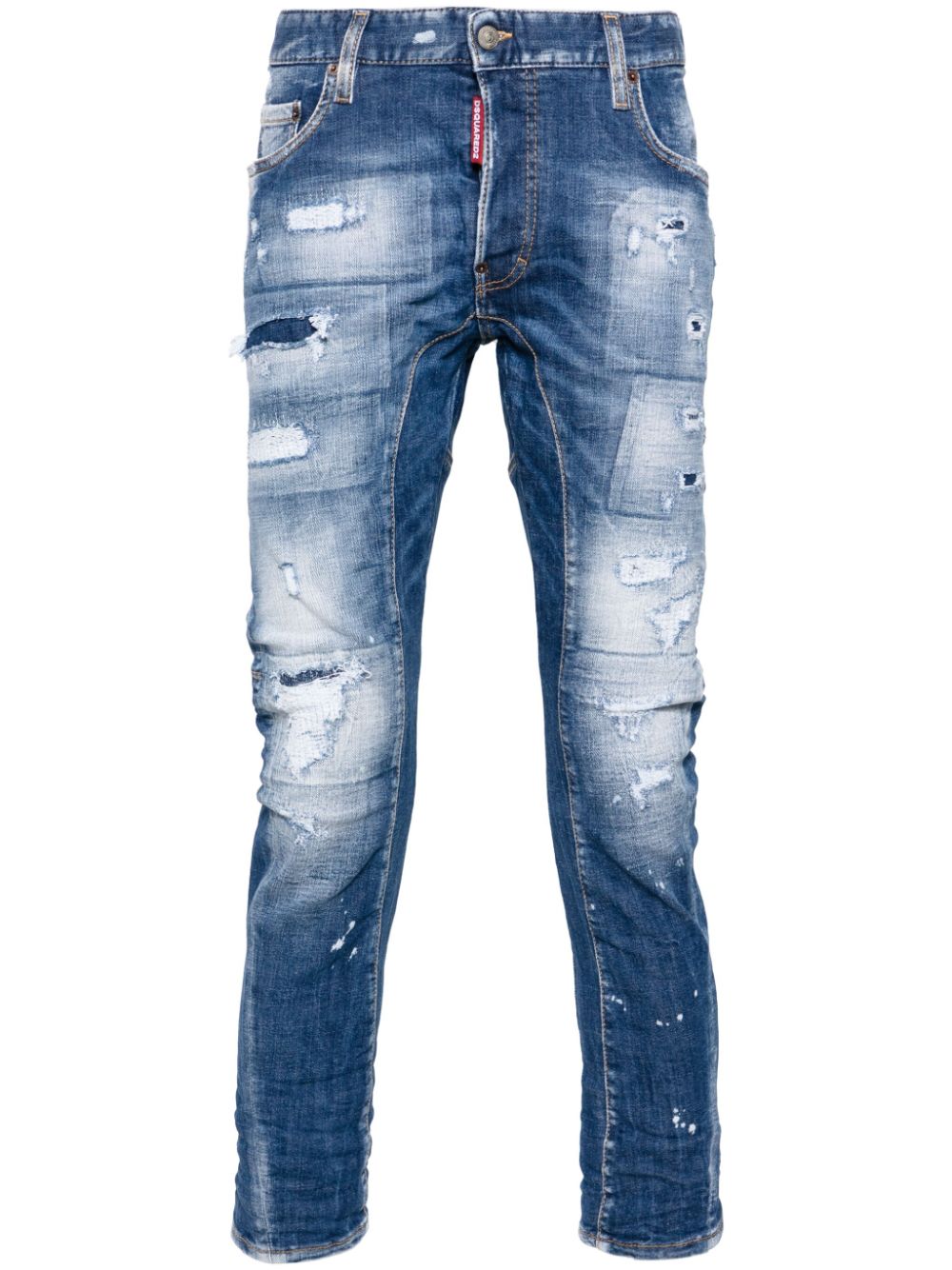 Dsquared2 Tidy Biker Slim-Fit-Jeans im Distressed-Look - Blau von Dsquared2