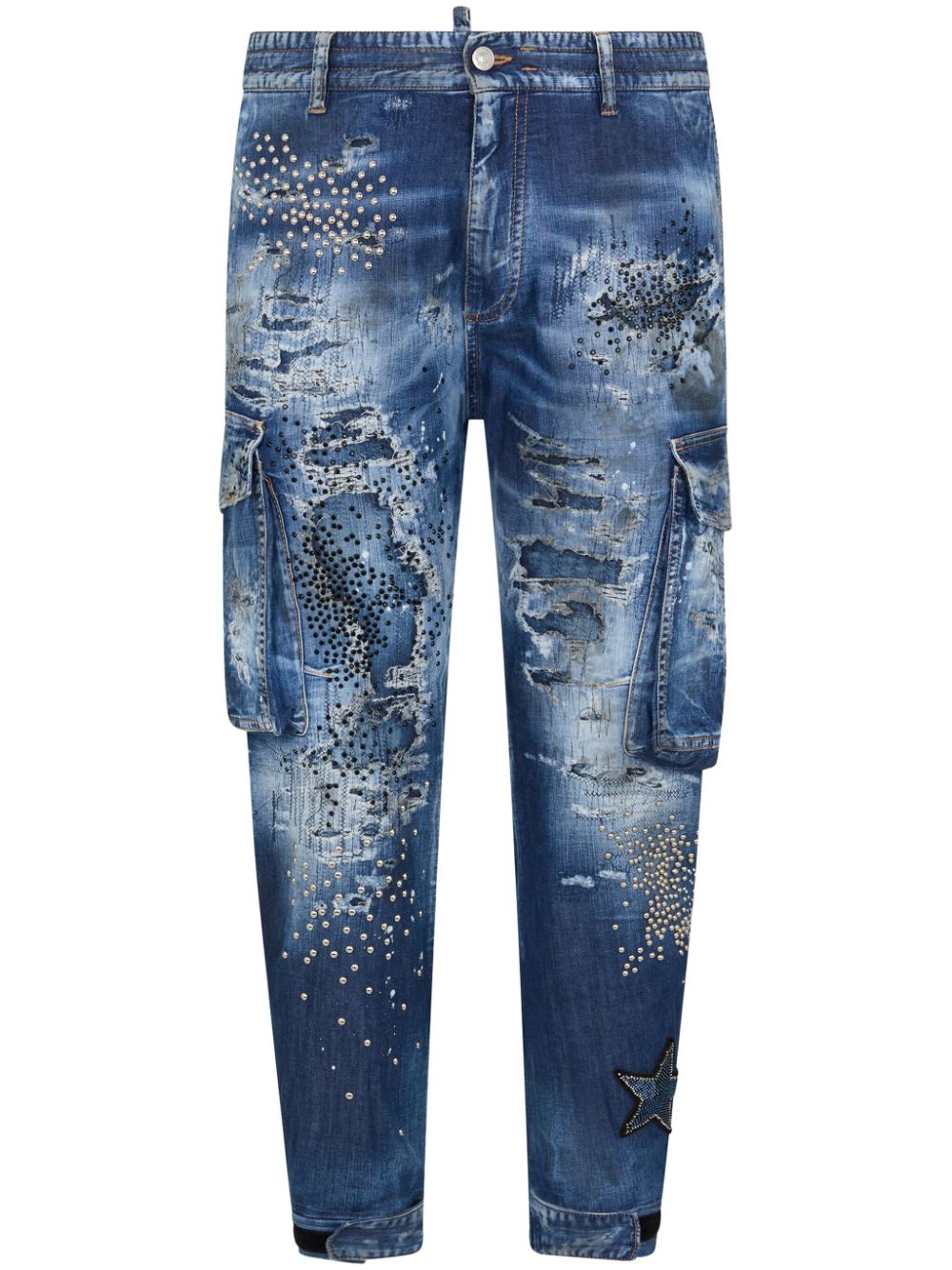 Dsquared2 Verzierte Jeans mit aufgesetzten Taschen - Blau von Dsquared2